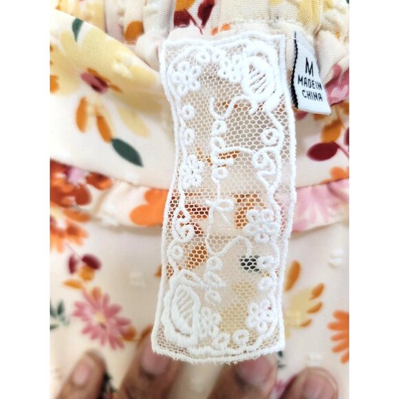 SADIE & SAGE Floral A-Line Skirt With Elastic Waistband & Ruffle Detail - Picture 7 of 9